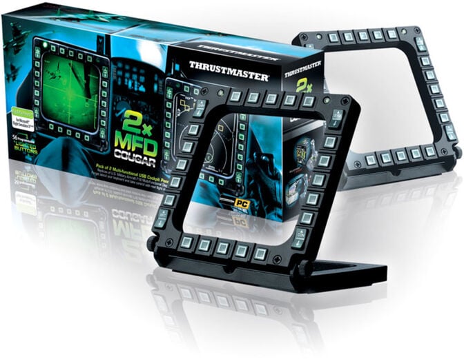 Base Thrustmaster MFD Cougar Joystick USB PC Preta image number 4