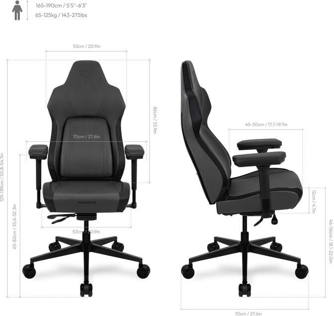 Cadeira Gaming TX3 (ThunderX3) Core Smart , Apoio lombar 180 graus - Modern Red image number 8