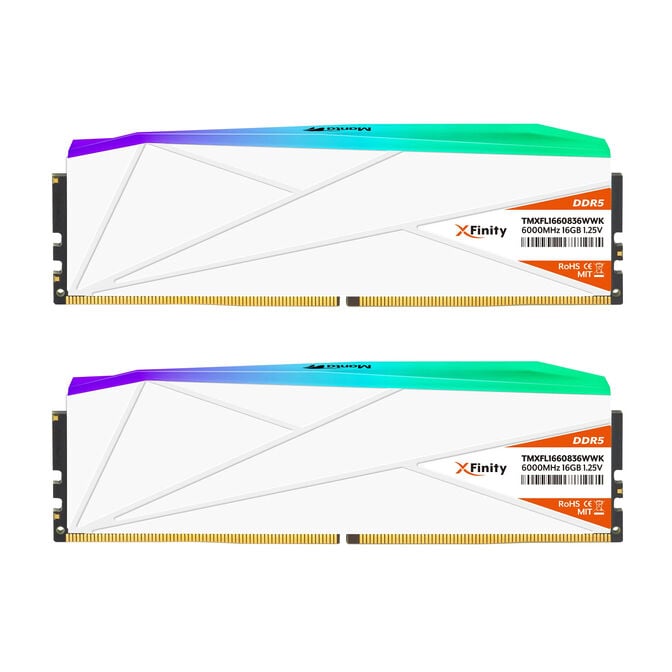 V-Color Kit 32GB (2 x 16GB) DDR5 6000MHz Manta Xfinity RGB Branco CL30 image number 2