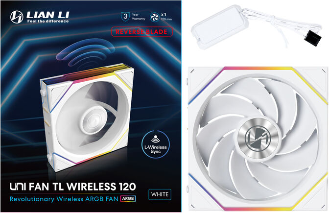 Ventoinha Lian Li UNI FAN TL120 RGB Wireless Reverse PWM Branco 120mm image number 7