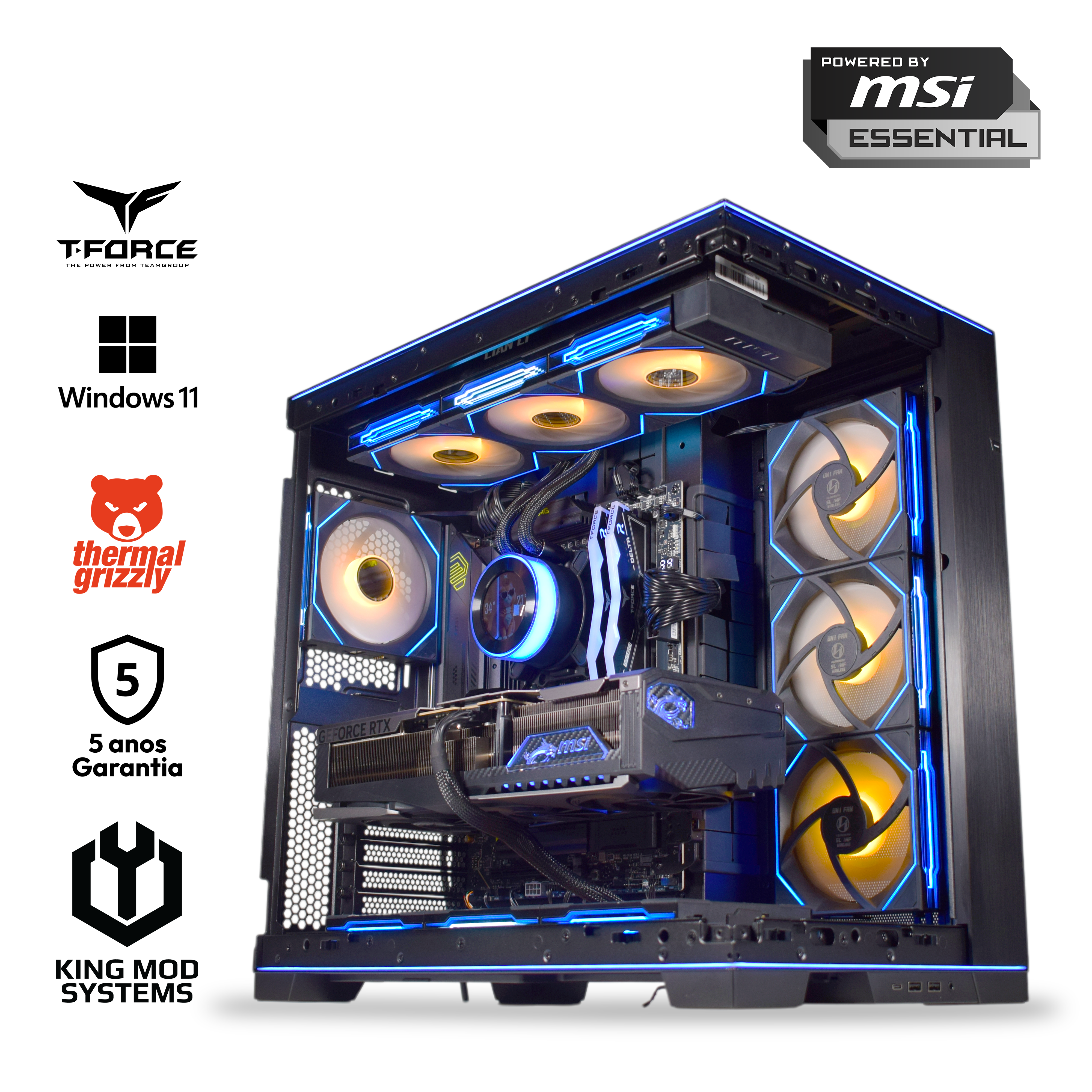 Computador King Mod Gamer-PC Ryzen 7 9850X3D 64GB DDR5 2TB RTX 5090 WiFi W11 V2