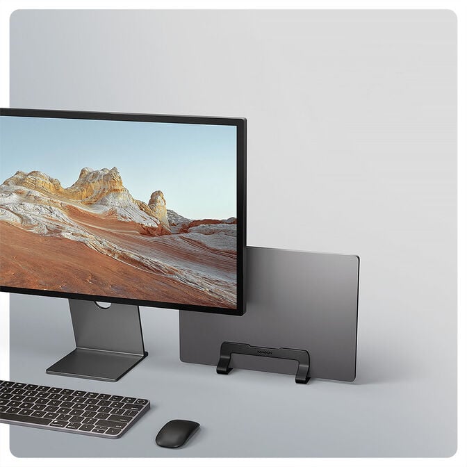 Suporte Vertical AXAGON STND-VB  para Port&aacute;teis Regul&aacute;vel Aluminio Preto image number 2