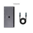 Switch Comutador KVM Nanocable 2xUSB-C para 3 &times; USB-A + 2 &times; USB-C Power Delivery (PD) + HDMI + DisplayPort + &aacute;udio image number null
