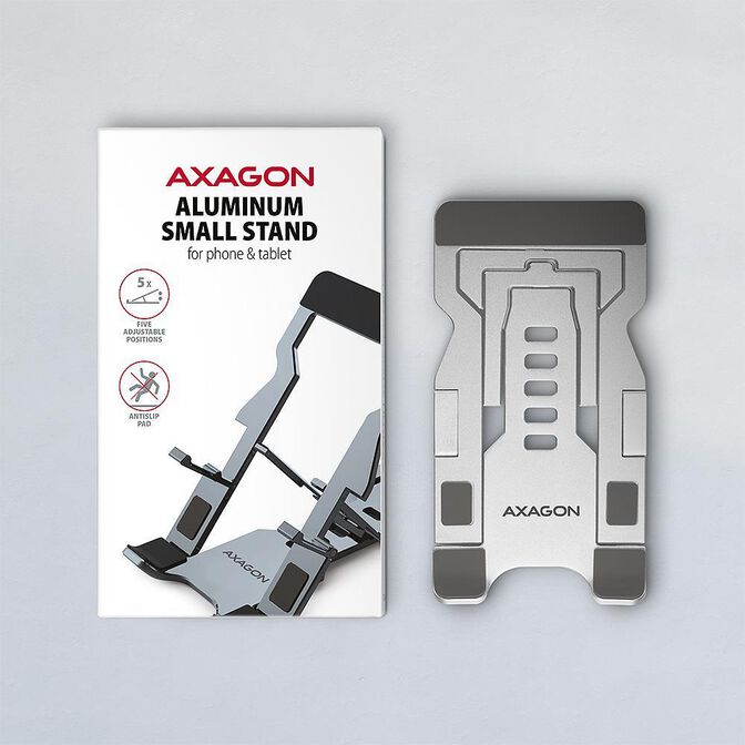 Suporte de Mesa AXAGON STND-M Ajust&aacute;vel para Smartphone/Tablet Prateado image number 5