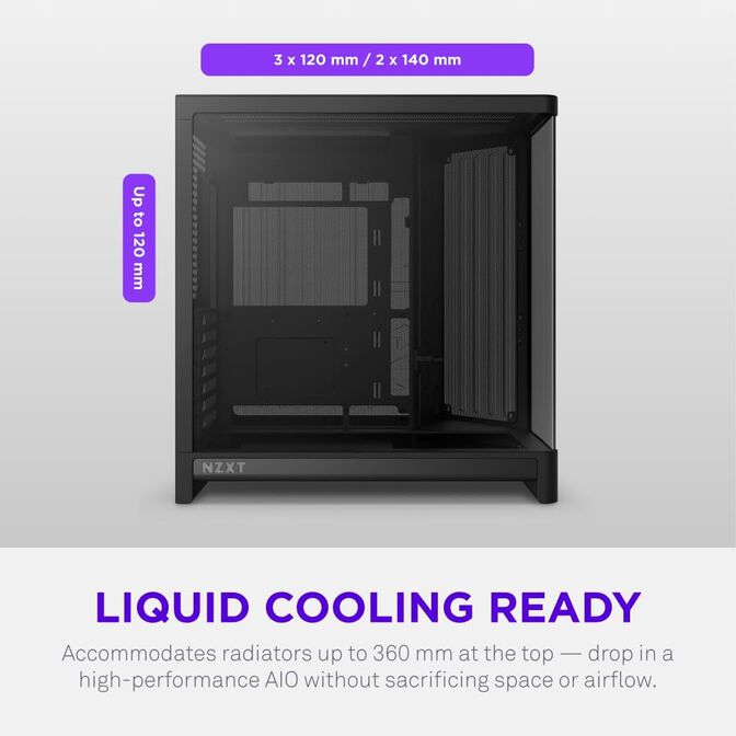 Caixa ATX NZXT H6 Preta Vidro Temperado image number 6