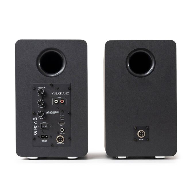 Colunas Hi-Fi Vulkkano A5 ARC MKII 50W Bluetooth HDMI ARC Pretas image number 3