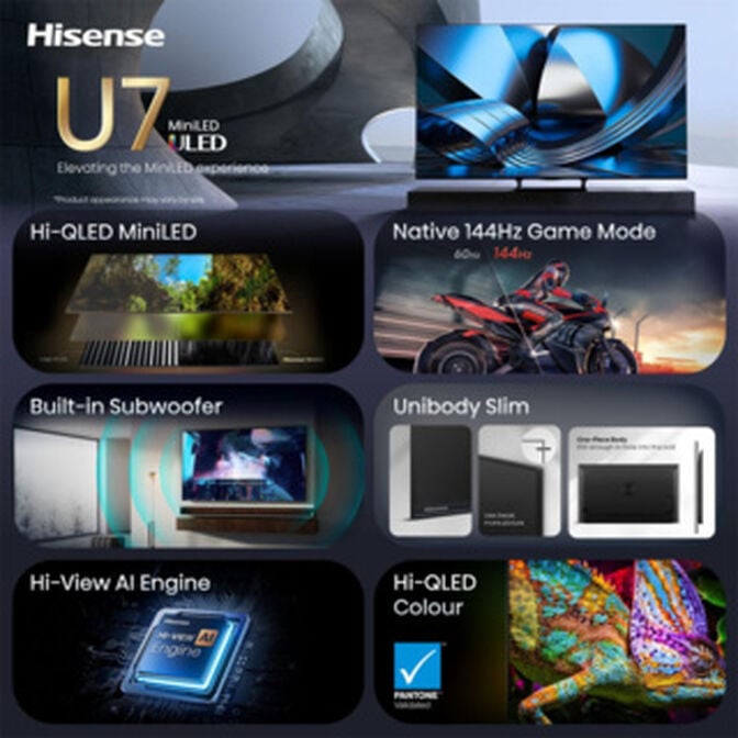 Televis&atilde;o Hisense 55U7SE 55" Mini LED UltraHD 4K VIDAA image number 2