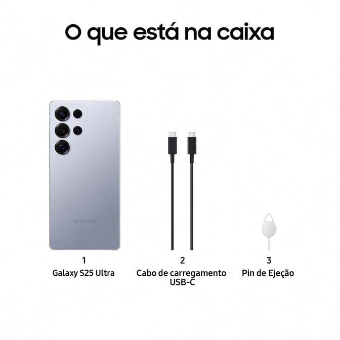 Smartphone Samsung Galaxy S25 Ultra  6.9" (12 / 512GB) 120Hz Azul Prateado Tit&acirc;nio image number 7