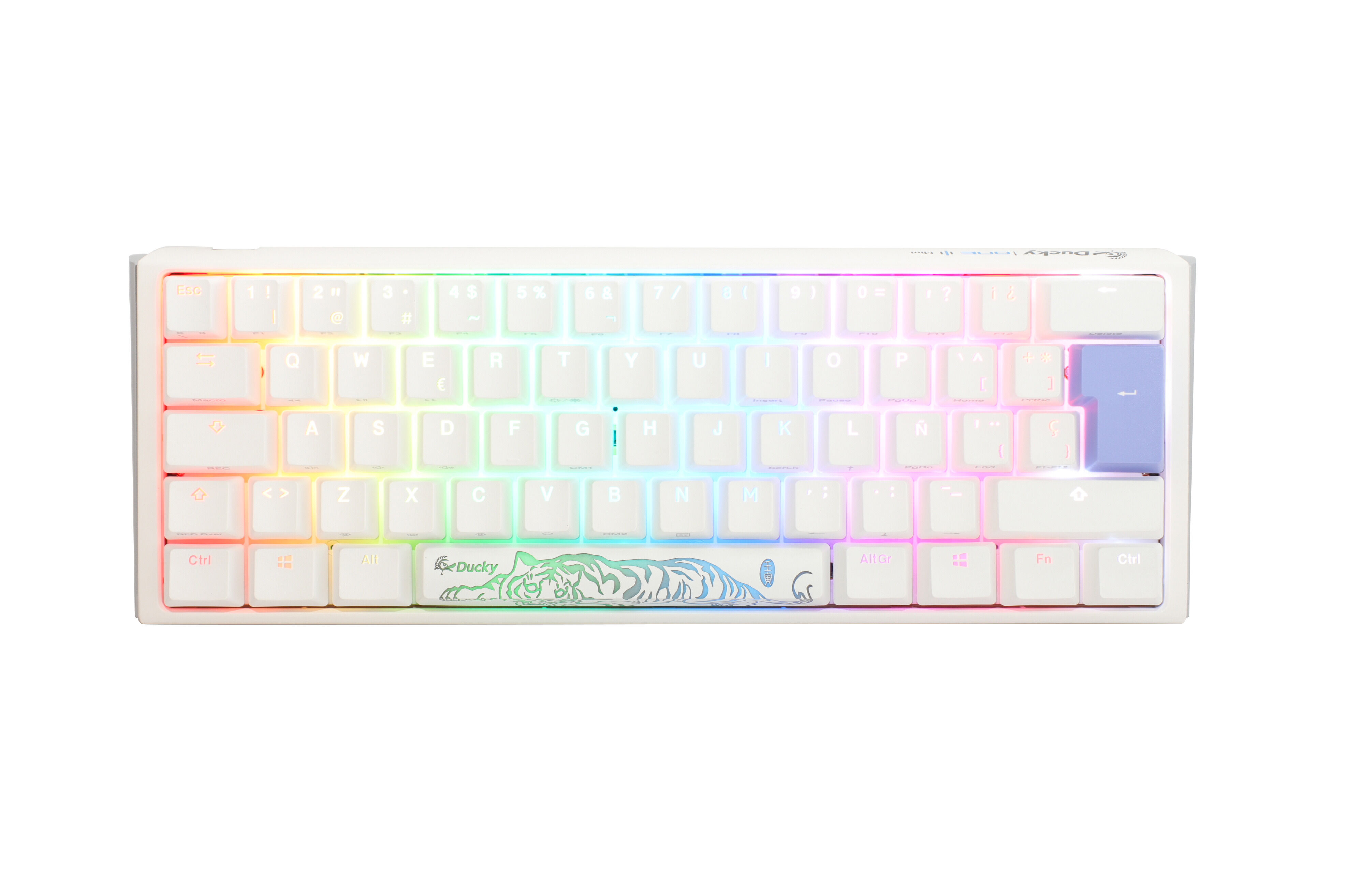 Teclado Mec&aacute;nico Ducky ONE 3 Classic Mini 60% RGB Pure White MX-Silver (ES)