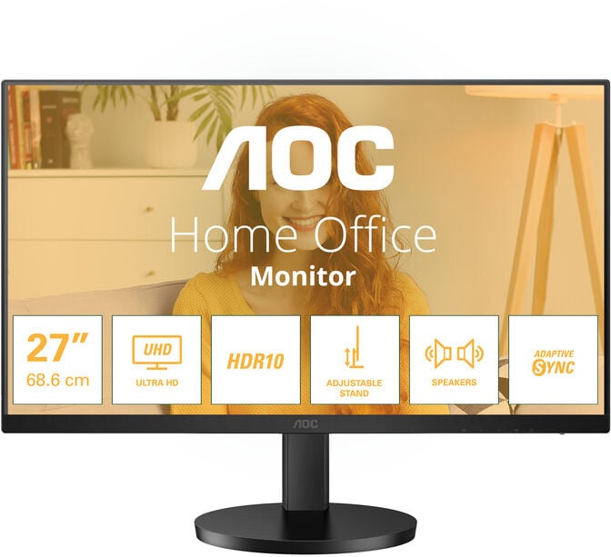 Monitor AOC 27" U27B3AF IPS 4K 60Hz Ajuste em Altura image number 0