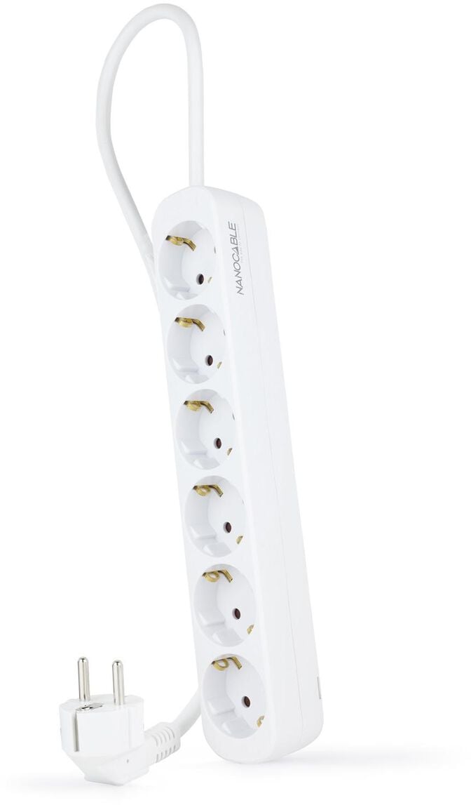 R&eacute;gua Nanocable 6 Tomadas 1.4 M Branco image number 0