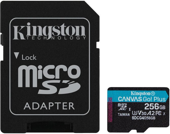 Cart&atilde;o Kingston Canvas Go! Plus Gen4 200MB/s MicroSDXC UHS-I U3 V30 A2 256GB image number 0