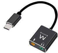 Adaptador Gigabit de &Aacute;udio Ewent USB-C > 2x Jack 3.5 mm