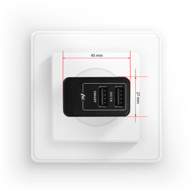 Carregador de parede AXAGON ACU-DS16  2x 5V-2.2A + 1A 16W, Preto image number 4