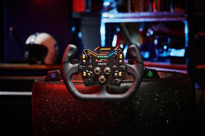 Volante para Buttonplate Asetek SimSports GT Rim - Open D - Couro Preto image number 3