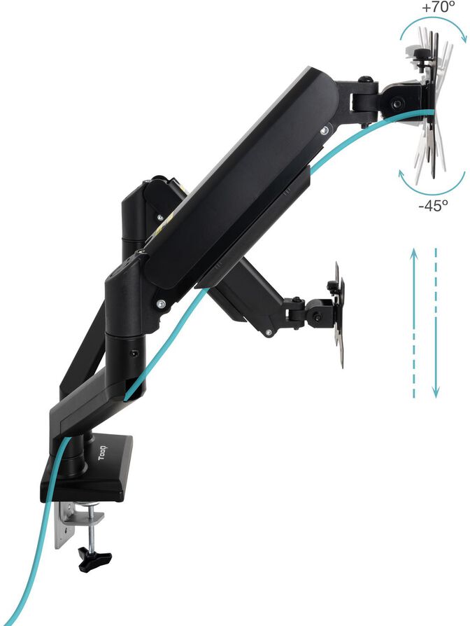 Suporte de Mesa Tooq Duplo Tilt e Girat&oacute;rio 13" a 34" Max. 10kg/Monitor Preto image number 1