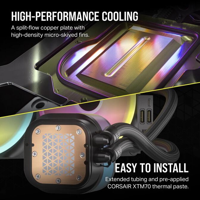 Water Cooler CPU Corsair iCUE LINK H170i RGB 420mm Preto image number 13