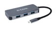 HUB USB D-Link USB-C Macho > 3 x USB 3.0 (SS) + 1 x HDMI (4K Ready) + 1 x USB-C (Thunderbolt 3) (PD60W) + 1 x RJ45 image number null