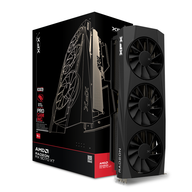Gr&aacute;fica XFX Radeon RX 9070 XT Quicksilver Gaming Triple Fan 16GB GDDR6 image number 0
