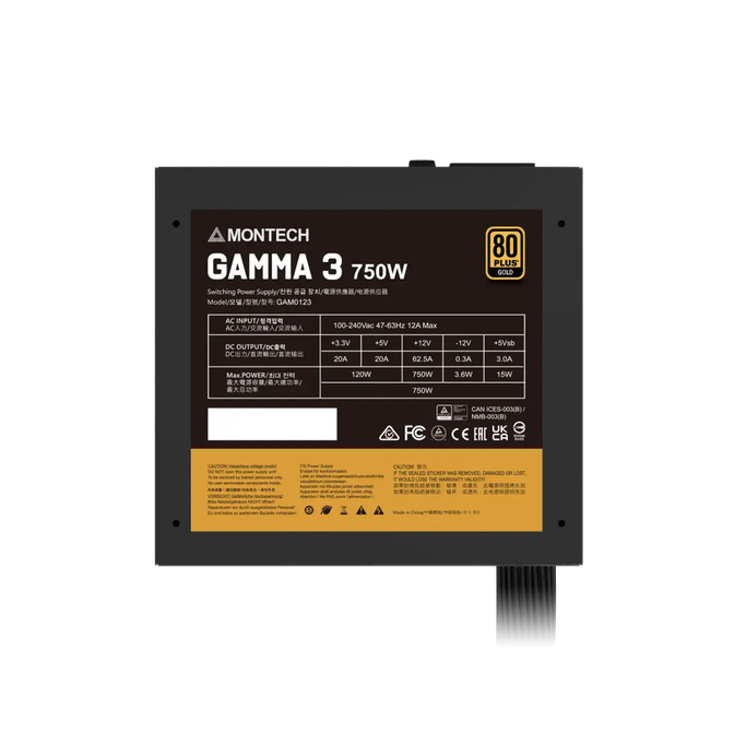 Fonte Modular Montech Gamma 3 750W 80 Plus Gold ATX 3.1 image number 5