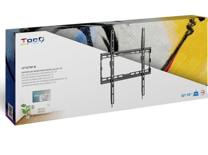 Suporte de Parede Tooq 32" a 70" Max. 45Kg Preto image number 0
