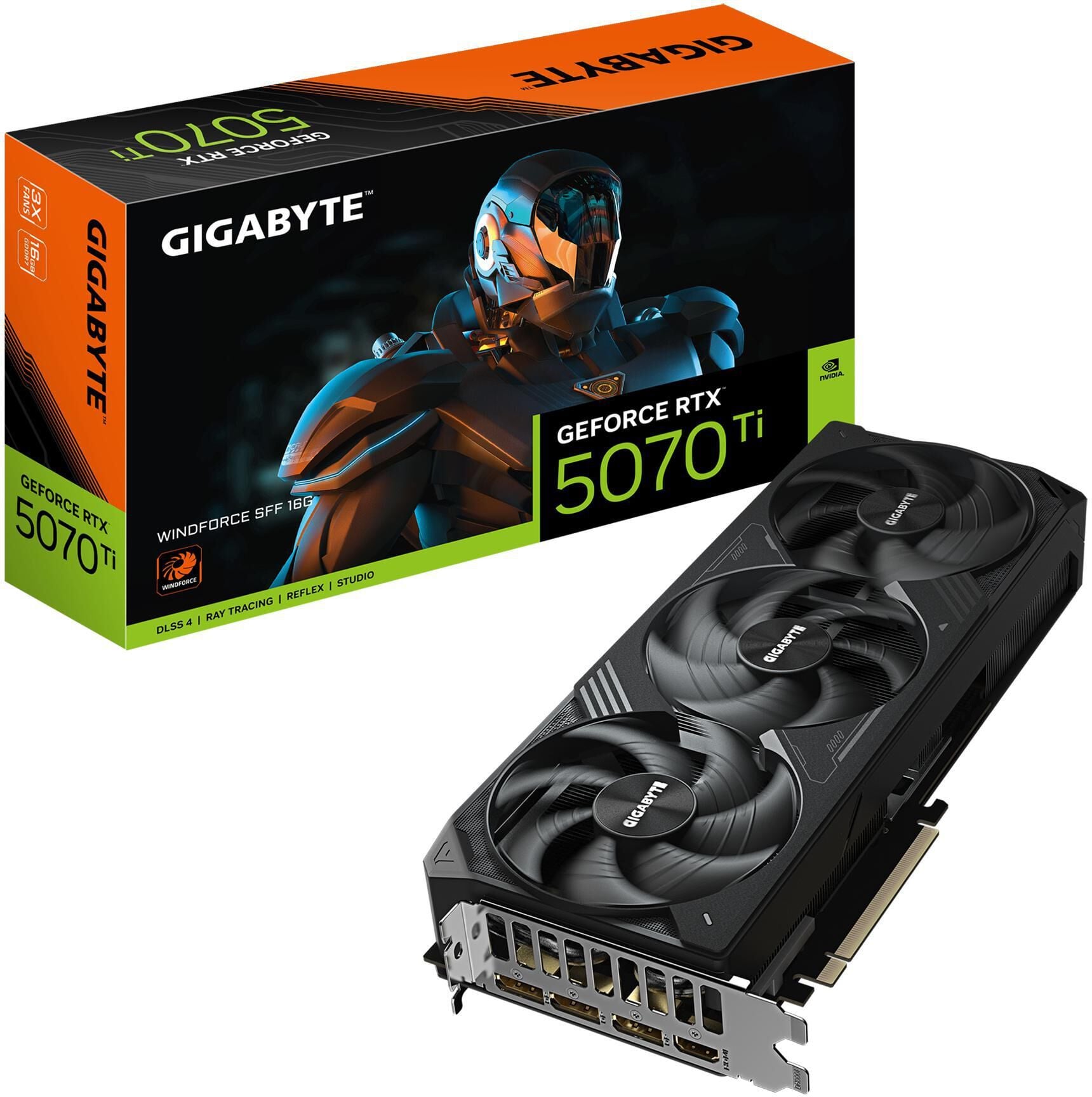 Gr&aacute;fica Gigabyte GeForce&reg; RTX 5070 Ti Windforce 3 16GB GDDR7 DLSS4