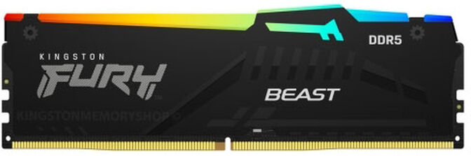 Kingston 16GB DDR5 5200MHz FURY Beast RGB 1R CL40 image number 0