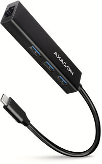 HUB USB-C AXAGON HMC-GL3A 3x USB-A + GLAN, USB 3.2 Gen 1 hub, metal