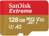 Cart&atilde;o SanDisk Extreme MicroSDHC/SDXC UHS-I C10 A2 U3 V30 128GB