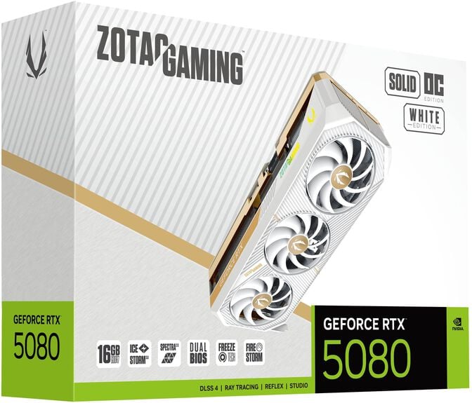 Gr&aacute;fica ZOTAC GeForce&reg; RTX 5080 Solid OC White 16GB GDDR7 DLSS4 image number 6