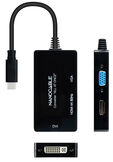 Adaptador Nanocable USB-C > HDMI / DVI / VGA 20 CM Preto image number null