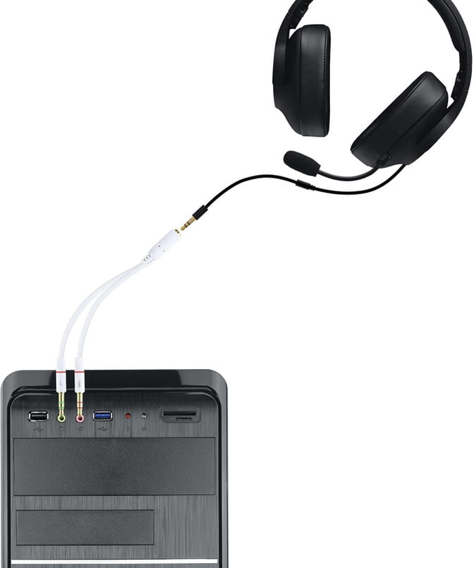 Cabo de Divis&atilde;o &Aacute;udio Nanocable Jack 3,5/F 3 PINOS 2x Jack 3,5/M 4 PINOS 20 CM Branco image number 3