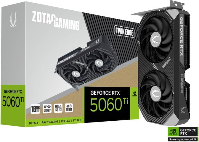 Gr&aacute;fica ZOTAC GeForce&reg; RTX 5060 Ti Twin Edge 16GB GDDR7 DLSS4 image number 0