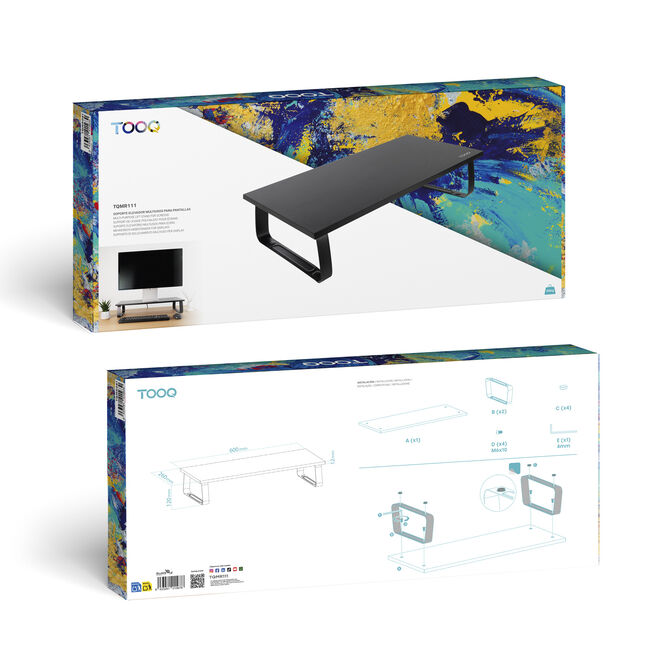 Suporte Elevat&oacute;rio Tooq para Monitores Madeira Preta image number 6