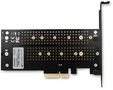 Adaptador PCIe-3.0 AXAGON PCEM2-D, 1x M.2-NVMe, 1x M.2-SATA com cooler passivo image number null