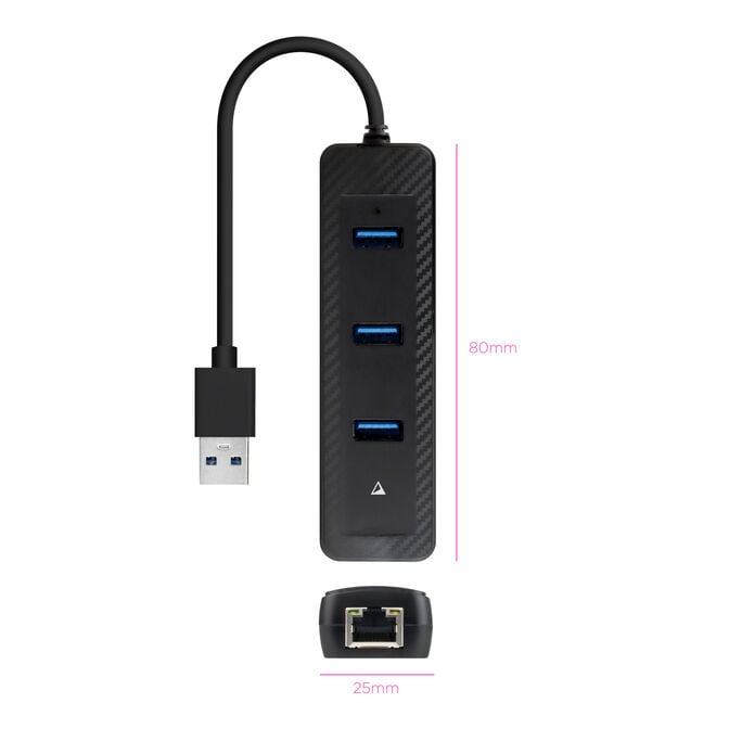 Hub Conversor USB3.0 A Ethernet 3xUSB3.0 USB-A/M-RJ45/ image number 1