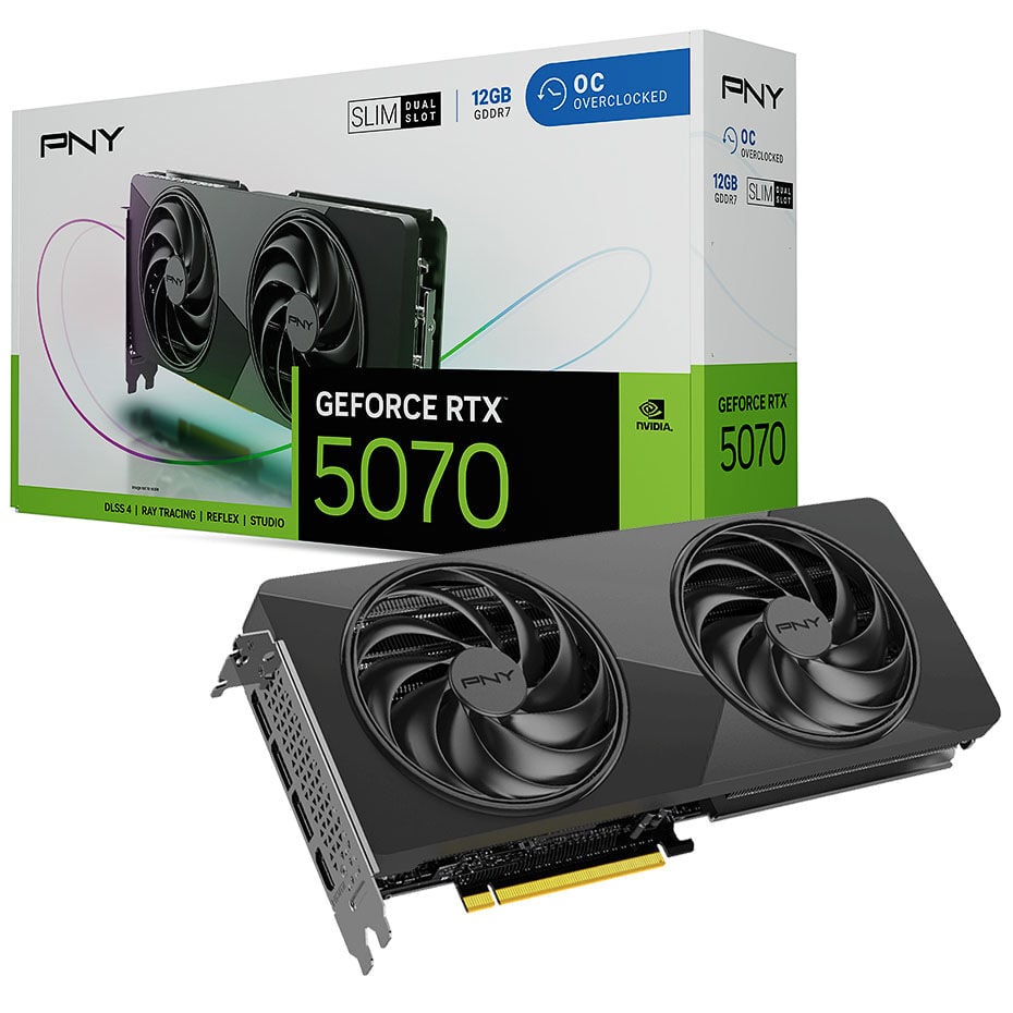 Gr&aacute;fica PNY GeForce&reg; RTX 5070 SFF Slim DF OC 12GB GDDR7 DLSS4