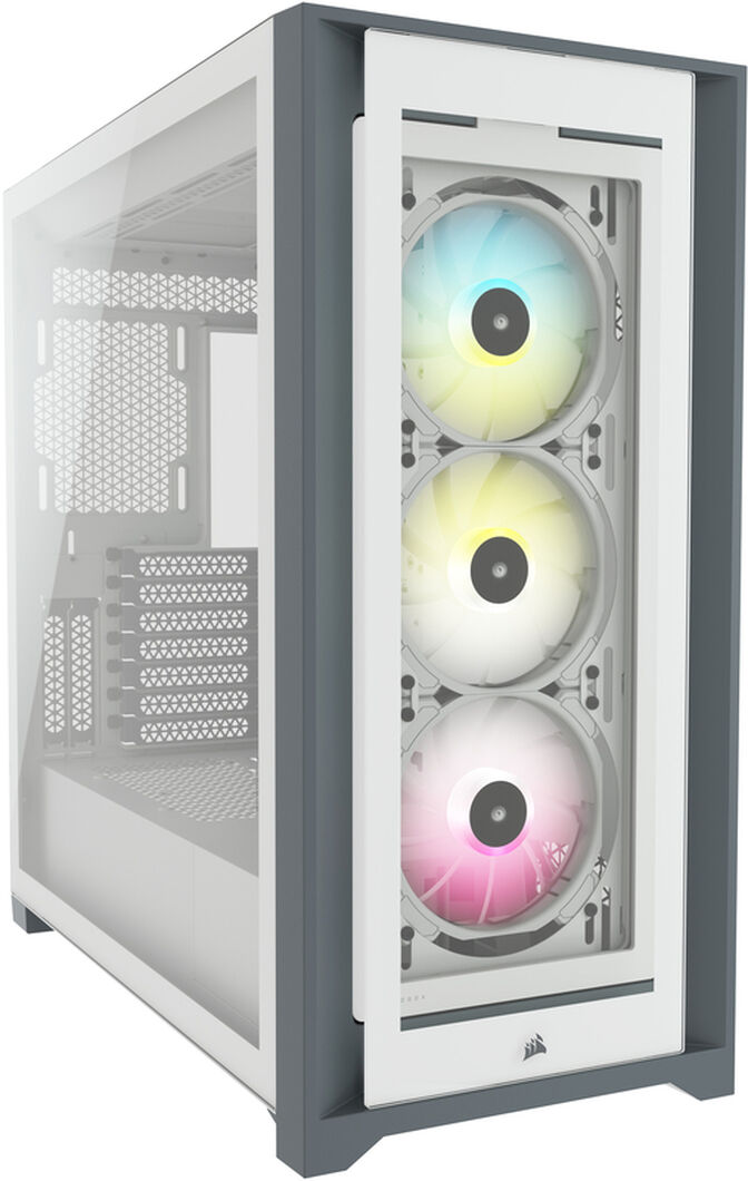 Caixa E-ATX Corsair iCUE 5000X RGB Smart Branca Vidro Temperado image number 0