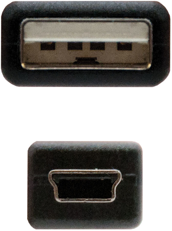 Cabo USB 2.0 Nanocable USB-A/M > Mini USB-B/M 0.5 M Preto image number 2