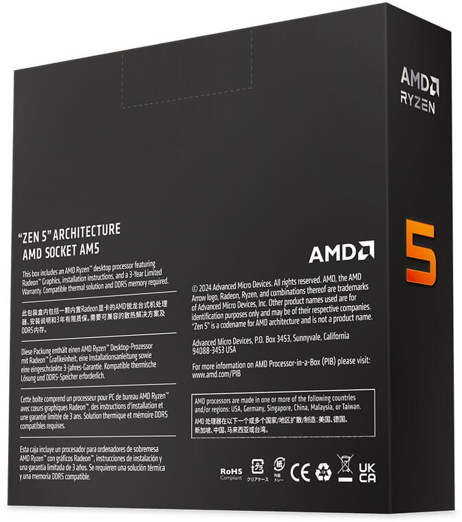 Processador AMD Ryzen 5 9600X 6-Core (3.9GHz-5.4GHz) 32MB AM5 image number 2