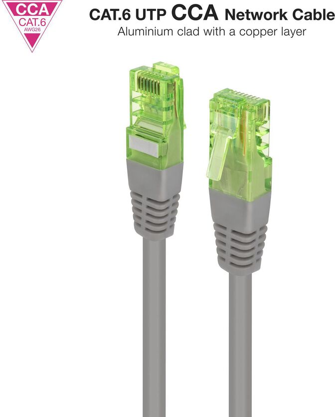 Cabo de Rede Patchcord Nanocable RJ45 CAT.6 UTP AWG26 CCA 0.30 M Cinza image number 1