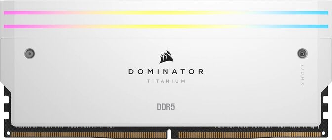 Corsair Kit 32GB (2 x 16GB) DDR5 6400MHz Dominator Titanium RGB White CL32 image number 2
