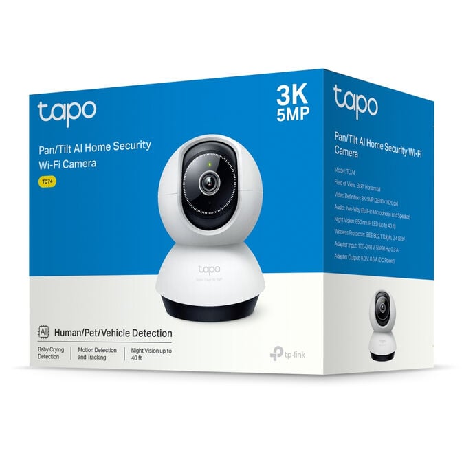 C&acirc;mara de Seguran&ccedil;a TP-Link Tapo TC74 3K 5MP Pan/Tilt Wi-Fi image number 8