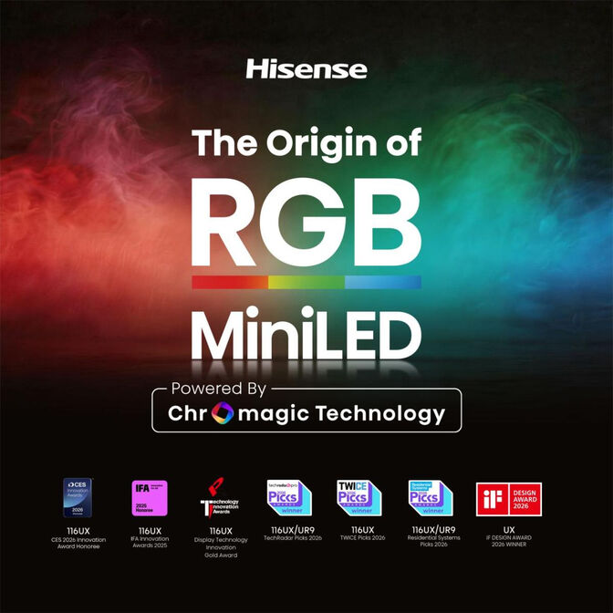 Televis&atilde;o Hisense 75UR8S 75" RGB Mini LED UltraHD 4K VIDAA image number 1