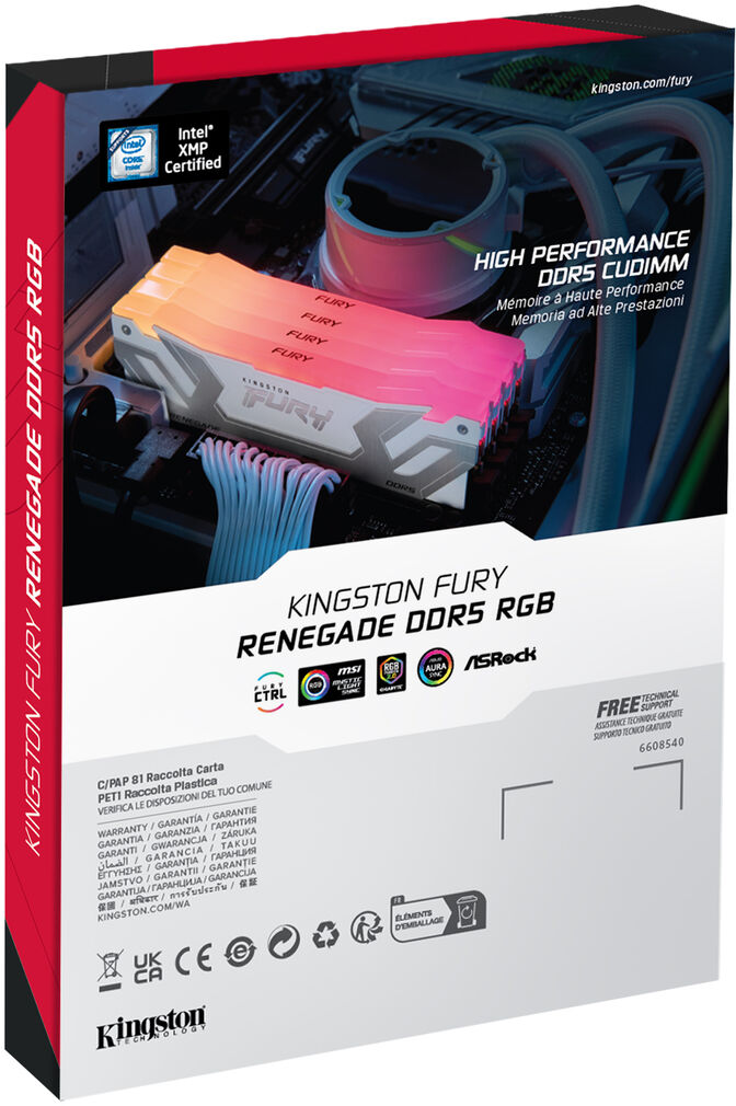 Kingston Kit 48GB (2 x 24GB) DDR5 CU-DIMM 8400MHz FURY Renegade RGB White CL40 image number 5