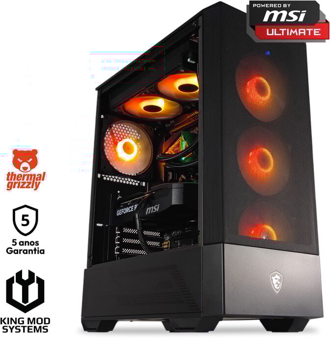 Computador King Mod Gamer-PC Powered by MSI Ryzen 7 9800X3D 32GB DDR5 1TB RTX 5070 WiFi W11 Bonus