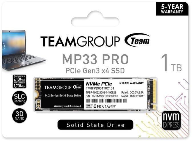 SSD Team Group MP33 PRO 1TB M.2 NVMe (3500/3000MB/s) image number 3