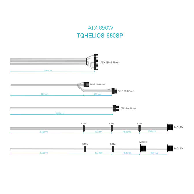 Fonte de Alimenta&ccedil;&atilde;o Tooq ATX 650W APFC 80PLUS Bronze image number 4
