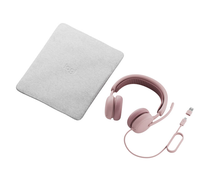 Headset Logitech Zone Wired 2 for Business USB-C ANC Rosa image number 4
