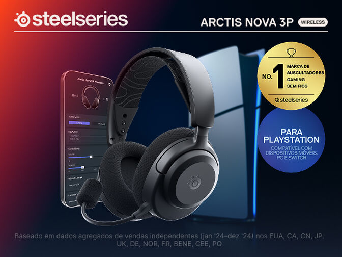 Headset Steelseries Arctis Nova 3P Wireless/Bluetooth Preto image number 11